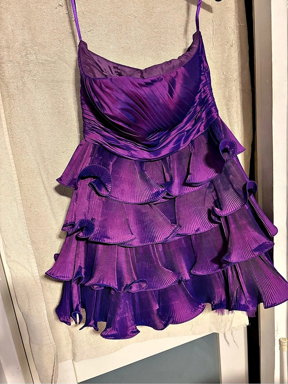 Purple Ruffle Mini Dress Like New